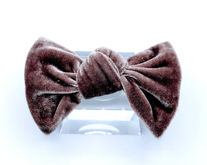 Velvet Knot Bow - Rose Taupe - Posh Puppy Boutique