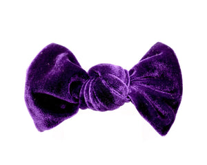 Velvet Knot Bow - Royal Purple - Posh Puppy Boutique