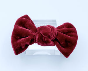 Velvet Knot Bow - Ruby Red - Posh Puppy Boutique