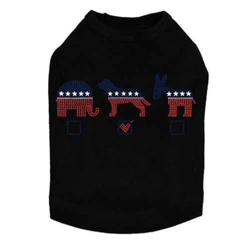 Vote Dog, Elephant, Donkey Dog Tank - Many Colors