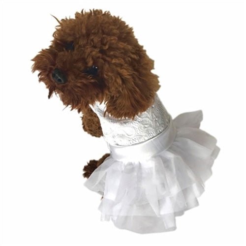 White Fufu Tutu Dog Wedding Tutu