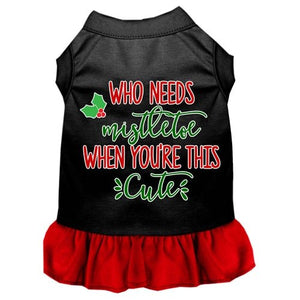 Who Needs Mistletoe Dog Dress in Many Colors - Posh Puppy Boutique