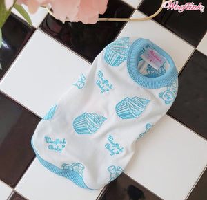 Wooflink BB Loves Cupcake Top - Baby Blue - Posh Puppy Boutique