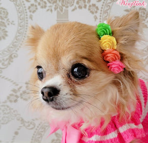 Wooflink Cute Little Roses Hair Clip - Posh Puppy Boutique