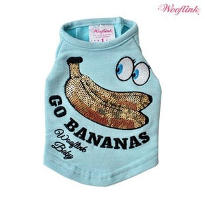 Wooflink Go Bananas Shirt - Blue - Posh Puppy Boutique