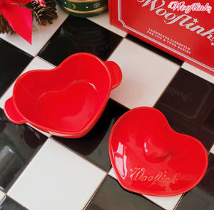 Wooflink Heart Bowl with Lid in Many Colors - Posh Puppy Boutique