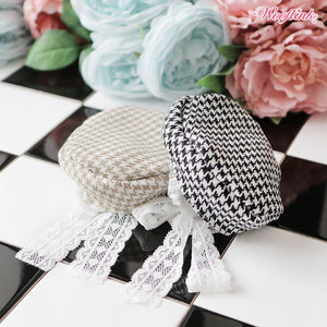 Wooflink Houndstooth Beret - Black - Posh Puppy Boutique