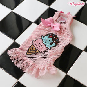 Wooflink Ice Cream Mesh Mini Dress in Pink - Posh Puppy Boutique