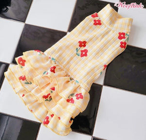 Wooflink Life is Better with Flowers Dress - Yellow - Posh Puppy Boutique