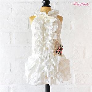 Wooflink Like A Butterfly Dress in White - Posh Puppy Boutique