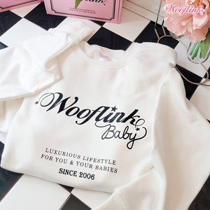 Wooflink Living the Best Life With My Mom Sweatshirt in White - Posh Puppy Boutique