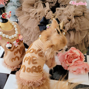 Wooflink Love Me More Top - Chocolate - Posh Puppy Boutique