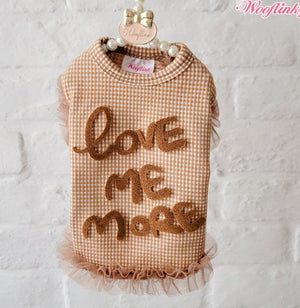 Wooflink Love Me More Top - Chocolate - Posh Puppy Boutique