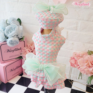 Wooflink Marshmallow Dress in Baby Blue & Mint - Posh Puppy Boutique