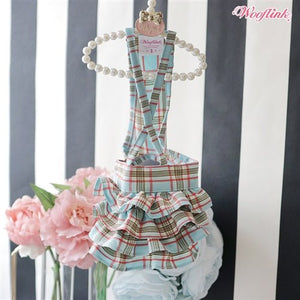 Wooflink Plaid Skirt in Blue - Posh Puppy Boutique