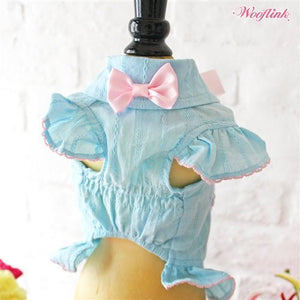 Wooflink Ruffle Shirt in Blue - Posh Puppy Boutique