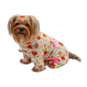 Yummy Strawberry Fleece Turtleneck Pajamas & Matching Blanket - Posh Puppy Boutique