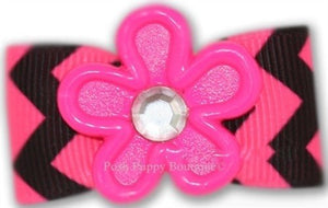 Zig Zag Bloom Hair Bow - Posh Puppy Boutique