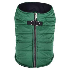 Zip - up Dog Puffer Vest - Dark Green - Posh Puppy Boutique