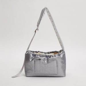 Louis Dog Metallic Silver Sling Bag