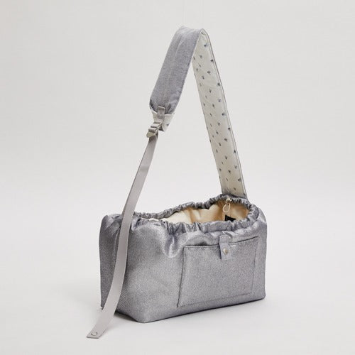 Louis Dog Metallic Silver Sling Bag