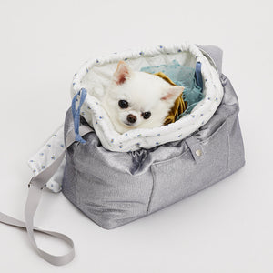 Louis Dog Metallic Silver Sling Bag