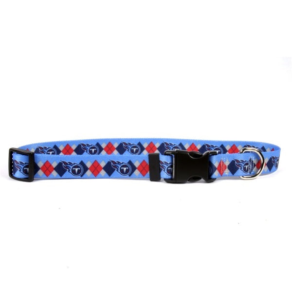 Tennessee Titans Argyle Nylon Collar - Large