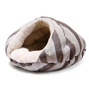 Burger Bed Brown Stripes - Posh Puppy Boutique