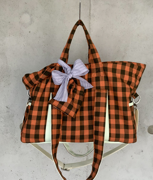 Louis Dog Smoothie Bag in Orange Check