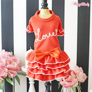 Wooflink Love My Daily Dress Red - Posh Puppy Boutique