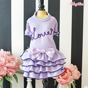 Wooflink Love My Daily Dress Lavender - Posh Puppy Boutique