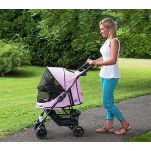 Happy Trails NO-ZIP Pet Stroller in Pink